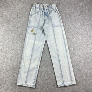 Mother Superior Springy Ankle Jeans Womens 24 Artsy Honey Bees Elastic Waist*